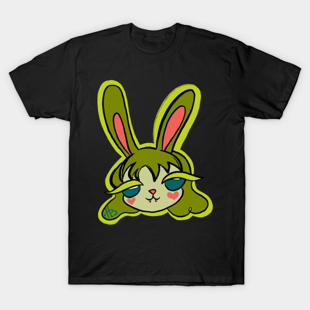 Green Bun Girl T-Shirt by Thirdeylf